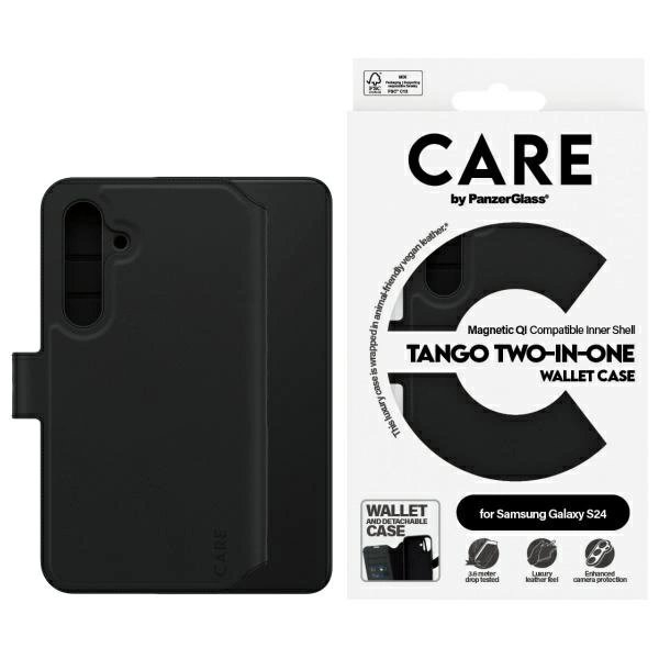Samsung Galaxy S24 CARE by PanzerGlass Feature Tango 2in1 Wallet dėklas - juodas Samsung Galaxy S24 CARE by PanzerGlass Feature Tango 2in1 Wallet dėklas - juodas