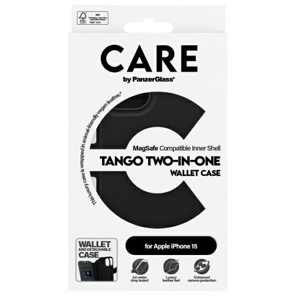 iPhone 15 CARE by PanzerGlass Feature Tango 2in1 Wallet MagSafe dėklas - juodas 3
