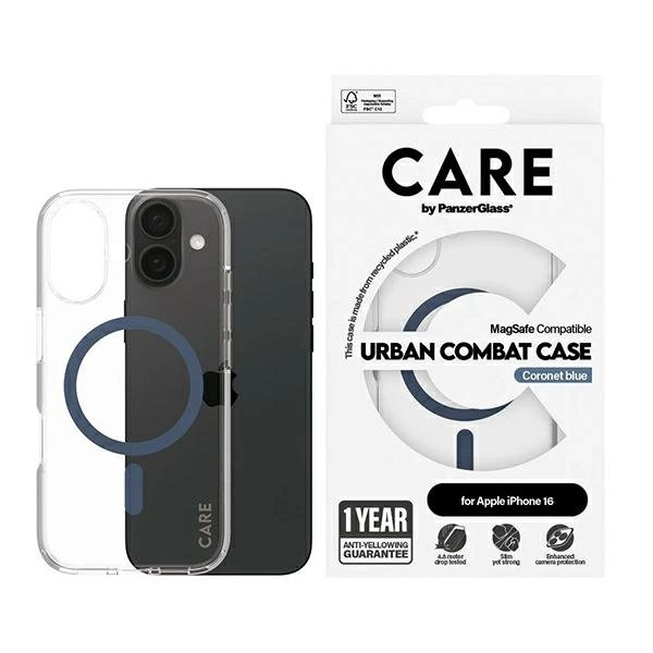 iPhone 16 – CARE by PanzerGlass Flagship dėklas 6.1" - Mėlynas/Mėlynas MagSafe 1365 iPhone 16 – CARE by PanzerGlass Flagship dėklas 6.1" - Mėlynas/Mėlynas MagSafe 1365