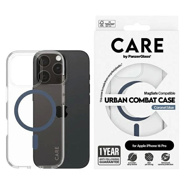 iPhone 16 Pro – CARE by PanzerGlass Flagship dėklas 6.3" - Mėlynas/Mėlynas MagSafe 1366