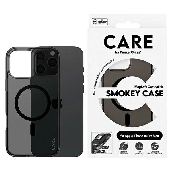 iPhone 16 Pro Max – CARE by PanzerGlass Flagship dėklas 6.9" - Dūminis MagSafe 1352 iPhone 16 Pro Max – CARE by PanzerGlass Flagship dėklas 6.9" - Dūminis MagSafe 1352