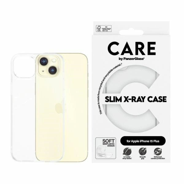 Apsauginis dėklas CARE by PanzerGlass Slim X-Ray iPhone 15 Plus - permatomas Apsauginis dėklas CARE by PanzerGlass Slim X-Ray iPhone 15 Plus - permatomas