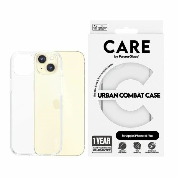 Apsauginis dėklas CARE by PanzerGlass Urban Combat iPhone 15 Plus - permatomas Apsauginis dėklas CARE by PanzerGlass Urban Combat iPhone 15 Plus - permatomas