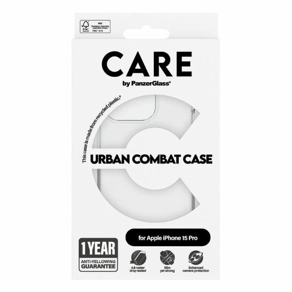 Apsauginis dėklas CARE by PanzerGlass Urban Combat iPhone 15 Pro - permatomas 3 Apsauginis dėklas CARE by PanzerGlass Urban Combat iPhone 15 Pro - permatomas 3