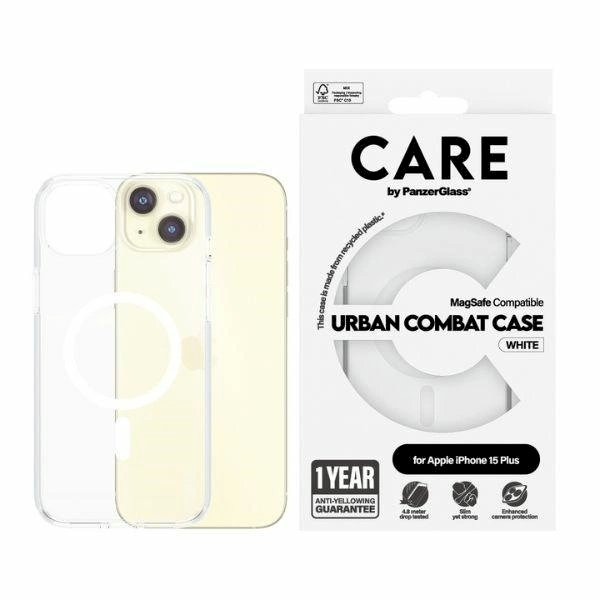 Apsauginis dėklas CARE by PanzerGlass Urban Combat Case MagSafe for iPhone 15 Plus - Baltas Apsauginis dėklas CARE by PanzerGlass Urban Combat Case MagSafe for iPhone 15 Plus - Baltas