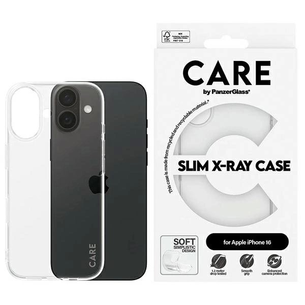 iPhone 16 – CARE by PanzerGlass X-Ray Soft Basic dėklas 6.1" - Skaidrus 1441 iPhone 16 – CARE by PanzerGlass X-Ray Soft Basic dėklas 6.1" - Skaidrus 1441