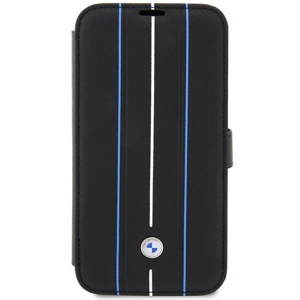 Dėklas BMW Leather Stamp Blue Lines BMBKP14L22RVSK iPhone 14 Pro Juodas 1