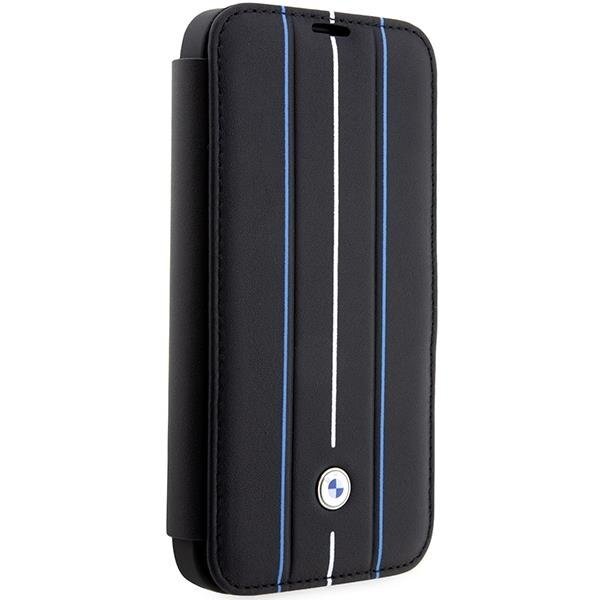 Dėklas BMW Leather Stamp Blue Lines BMBKP14L22RVSK iPhone 14 Pro Juodas 2