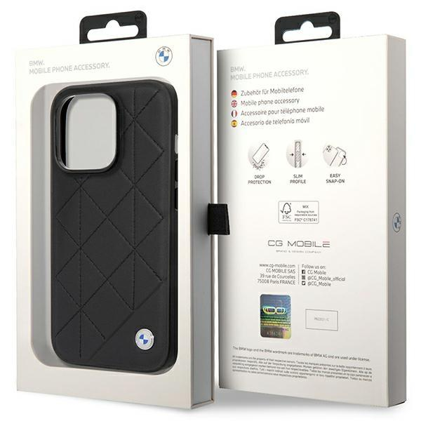 Dėklas BMW Leather Quilted BMHCP14L22RQDK iPhone 14 Pro Juodas 7 Dėklas BMW Leather Quilted BMHCP14L22RQDK iPhone 14 Pro Juodas 7