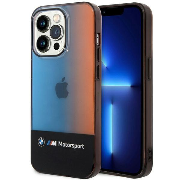 Dėklas BMW Half Tricolor BMHCP14X22HMGK iPhone 14 Pro Max Juodas