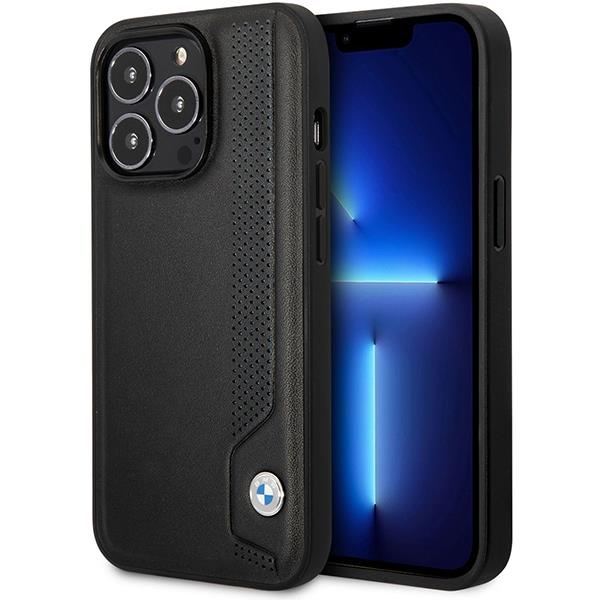 Dėklas BMW Leather Blue Dots BMHCP14X22RBDK iPhone 14 Pro Max Juodas Dėklas BMW Leather Blue Dots BMHCP14X22RBDK iPhone 14 Pro Max Juodas