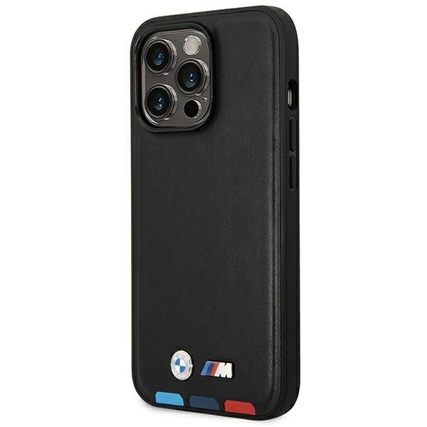 Dėklas BMW BMHMP14X22PTDK iPhone 14 Pro Max 6.7 "Juodas / Juodas Leather Stamp Tricolor Magsafe 1 Dėklas BMW BMHMP14X22PTDK iPhone 14 Pro Max 6.7 "Juodas / Juodas Leather Stamp Tricolor Magsafe 1