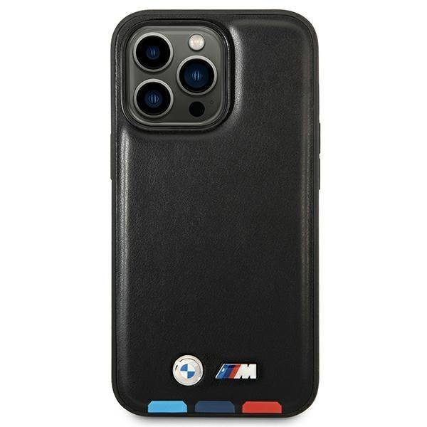 Dėklas BMW BMHMP14X22PTDK iPhone 14 Pro Max 6.7 "Juodas / Juodas Leather Stamp Tricolor Magsafe 2 Dėklas BMW BMHMP14X22PTDK iPhone 14 Pro Max 6.7 "Juodas / Juodas Leather Stamp Tricolor Magsafe 2