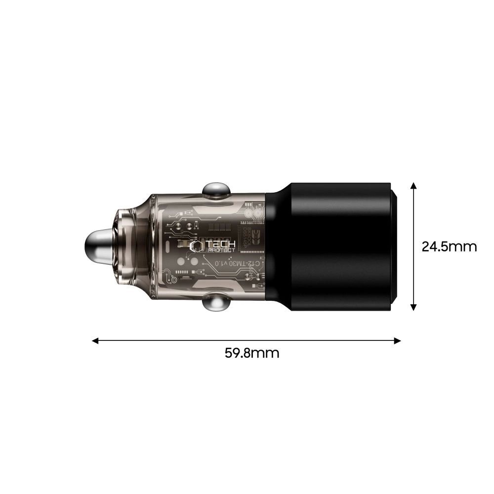 Automobilinis įkroviklis CC03 2 lizdų PD 100 W – juodas 2