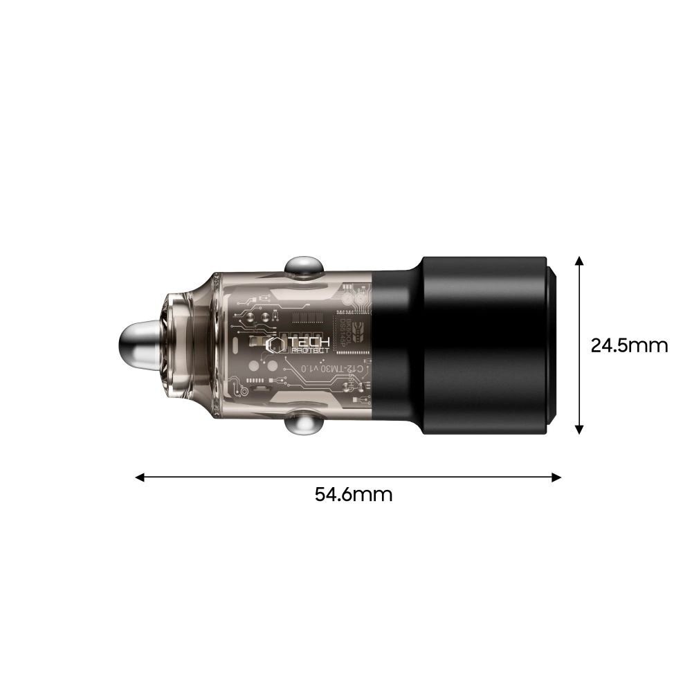 Automobilinis įkroviklis CC03 2 lizdų PD 75 W – juodas 2 Automobilinis įkroviklis CC03 2 lizdų PD 75 W – juodas 2