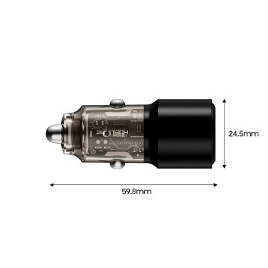 Automobilinis įkroviklis CC03 2 lizdų PD 100 W – juodas 2