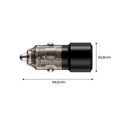 Automobilinis įkroviklis CC03 2 lizdų PD 75 W – juodas 2 Automobilinis įkroviklis CC03 2 lizdų PD 75 W – juodas 2