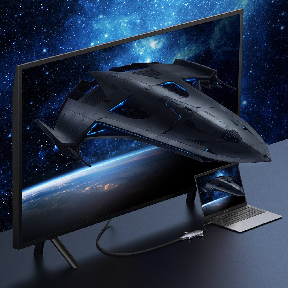 Akcija! Jungčių Daugintuvas Choetech 7in1 multifunctional USB Type C HUB - 3x USB 3.2 Gen 1 / SD ir TF atminties kortelės skaitytuvas / HDMI 4K 30Hz / USB Type C Pilkas (HUB-M19 gray) 3 Akcija! Jungčių Daugintuvas Choetech 7in1 multifunctional USB Type C HUB - 3x USB 3.2 Gen 1 / SD ir TF atminties kortelės skaitytuvas / HDMI 4K 30Hz / USB Type C Pilkas (HUB-M19 gray) 3