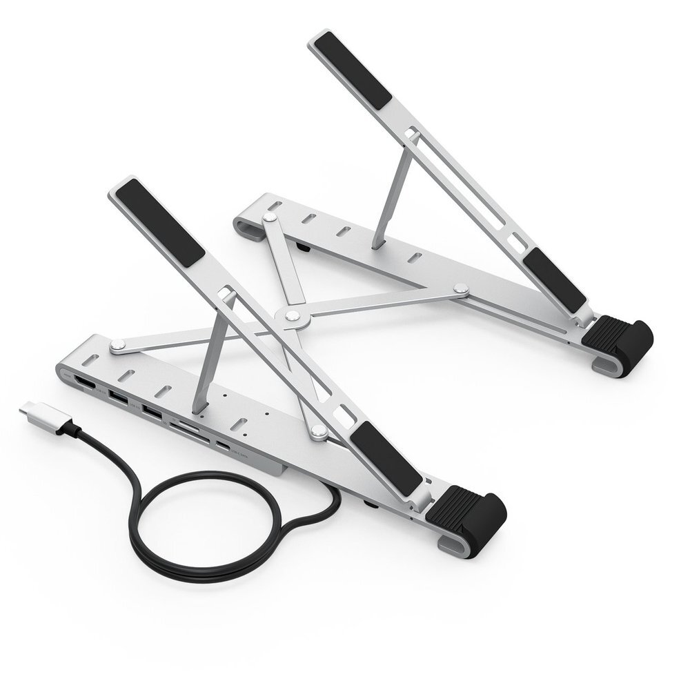 Dokavimo stotelė Choetech HUB-M43 daugiafunkcė stotis nešiojamam kompiuteriui PD / USB-C / HDMI (4K/30Hz) / 2×USB-A / 1×USB-C / 1×SD / 1×TF – juoda