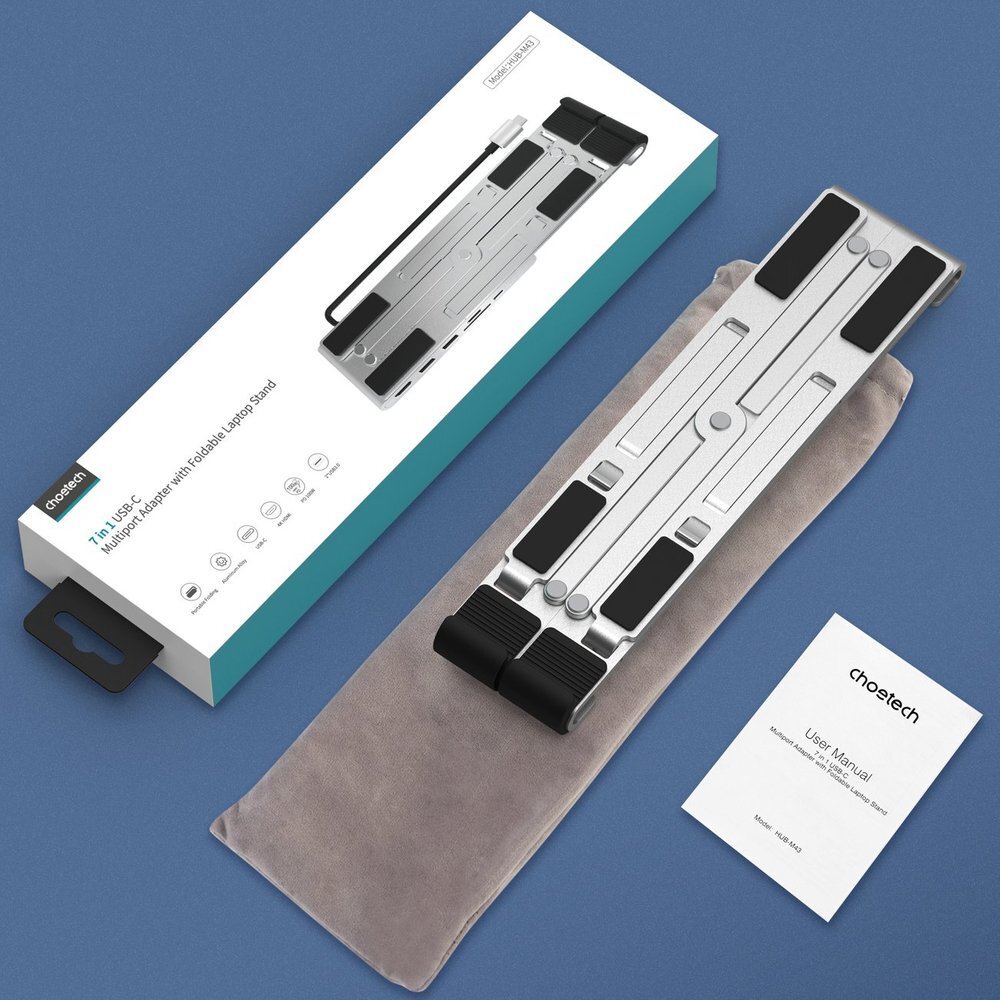 Dokavimo stotelė Choetech HUB-M43 daugiafunkcė stotis nešiojamam kompiuteriui PD / USB-C / HDMI (4K/30Hz) / 2×USB-A / 1×USB-C / 1×SD / 1×TF – juoda 4