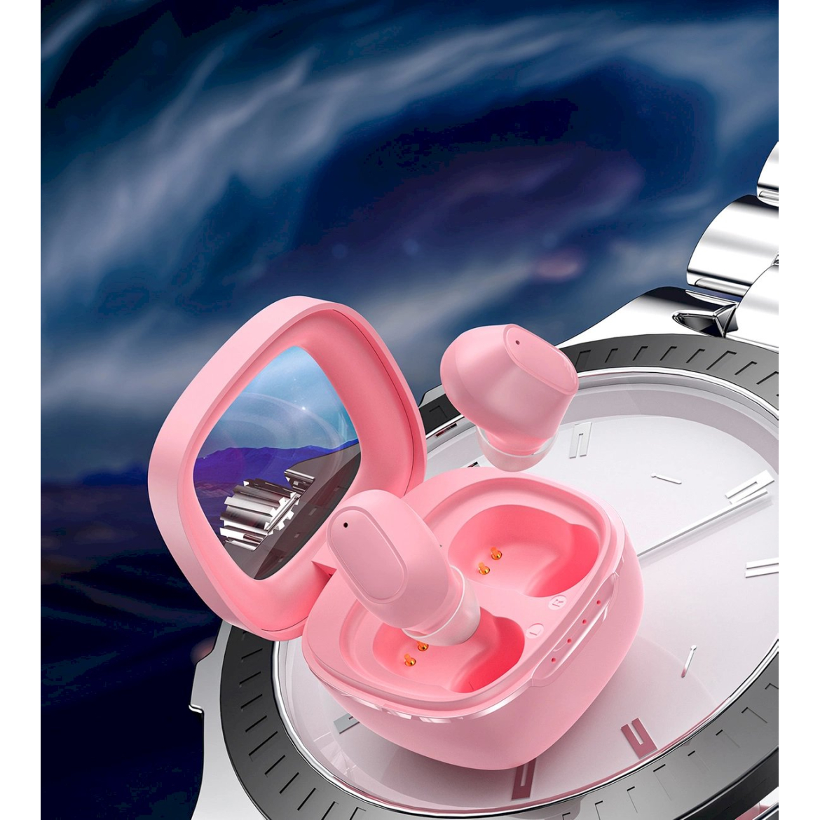 Choetech MEMS belaidės TWS Bluetooth 5.3 ausinės – rožinis 5 Choetech MEMS belaidės TWS Bluetooth 5.3 ausinės – rožinis 5