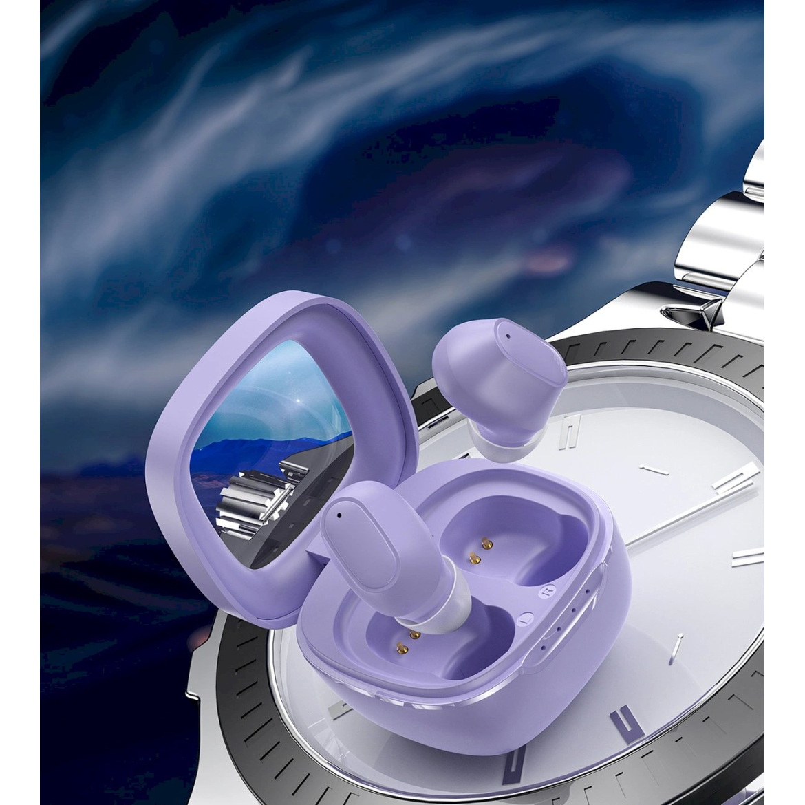 Choetech MEMS belaidės TWS Bluetooth 5.3 ausinės – violetinis 5 Choetech MEMS belaidės TWS Bluetooth 5.3 ausinės – violetinis 5