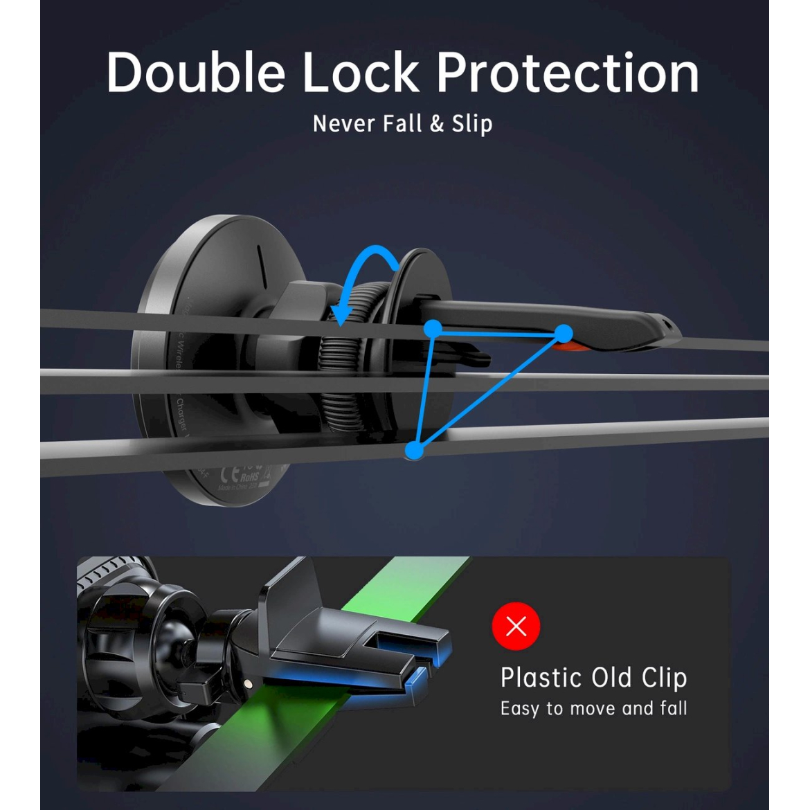 Choetech T204-F magnetic Automobilinis laikiklis15W wireless charging - Juodas 7