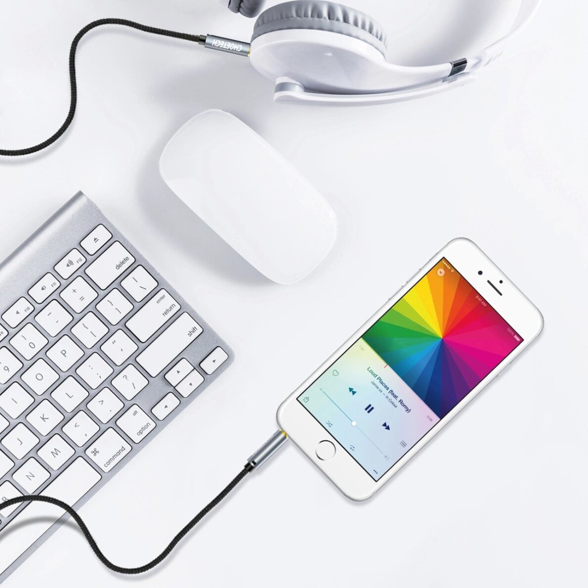 Garso kabelis Choetech AUX002 3.5 mm mini jack (male-male) 1.2 m – juodas 4