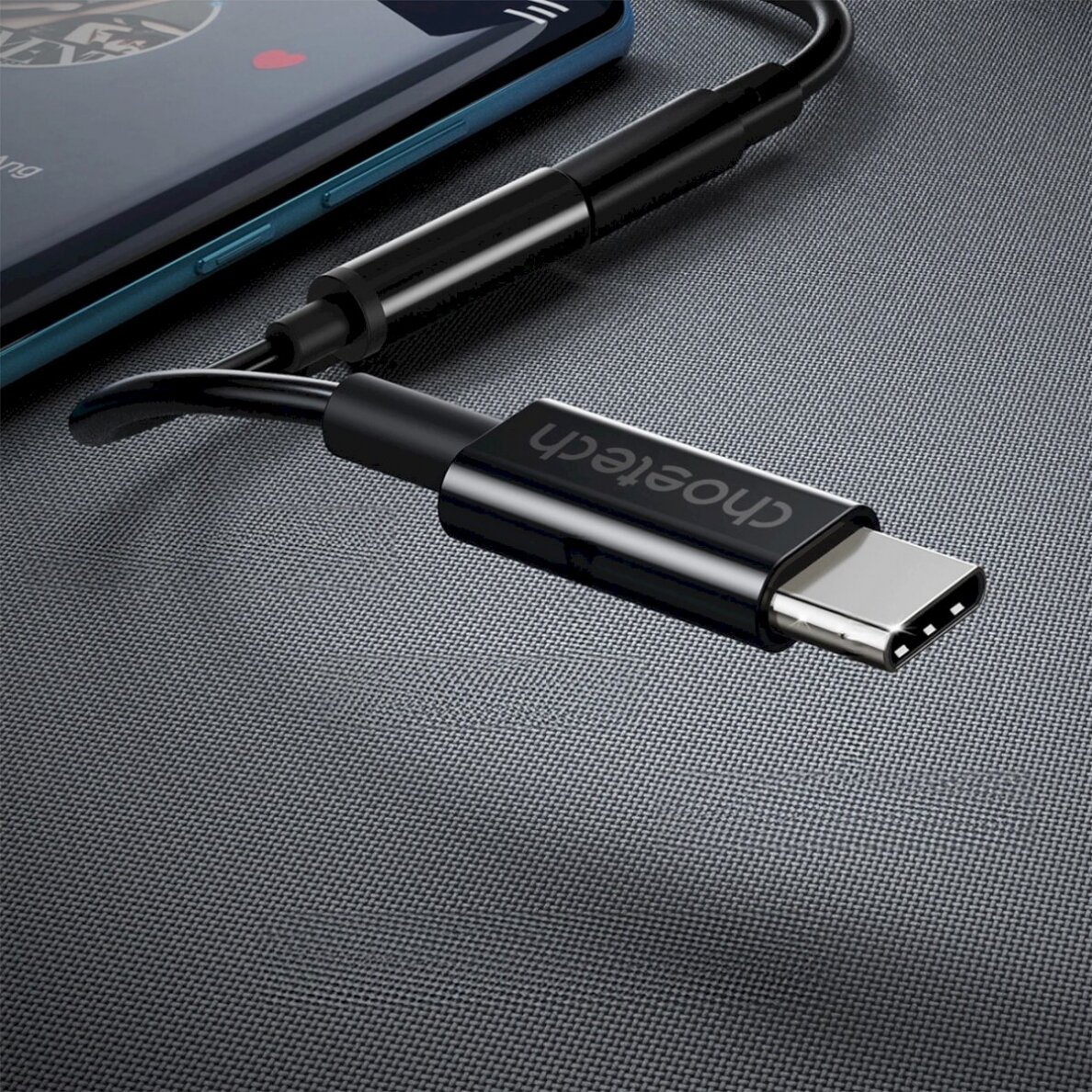 Choetech AUX003 USB-C / DC 3.5mm audio adapter - Juodas 11 Choetech AUX003 USB-C / DC 3.5mm audio adapter - Juodas 11