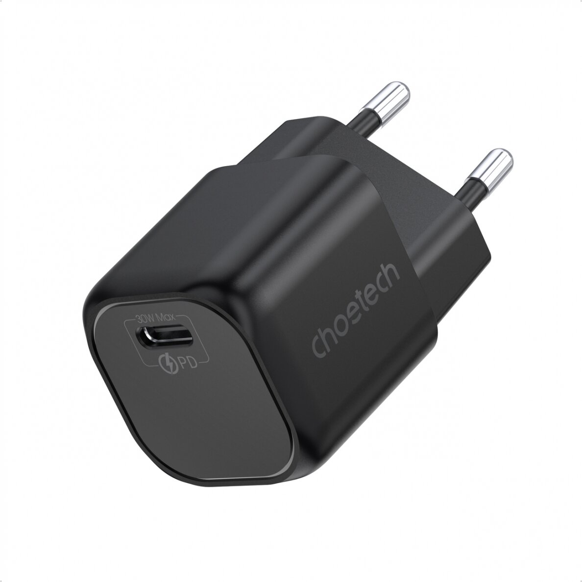 Įkroviklis Choetech GaN USB charger Type C PD 30W (PD5007) Juodas Įkroviklis Choetech GaN USB charger Type C PD 30W (PD5007) Juodas