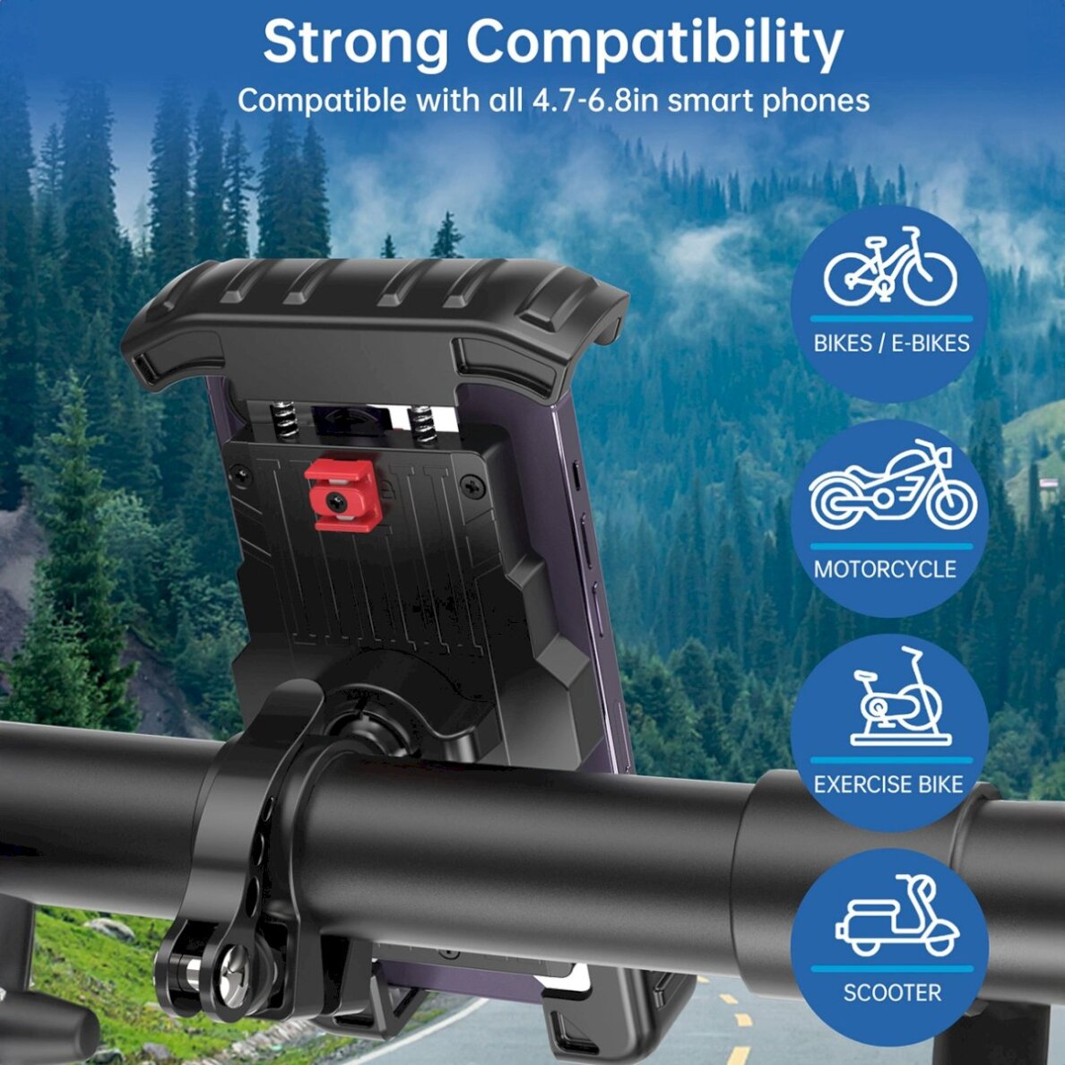 Choetech H067 adjustable bicycle Telfono laikiklis - pilkas 8 Choetech H067 adjustable bicycle Telfono laikiklis - pilkas 8