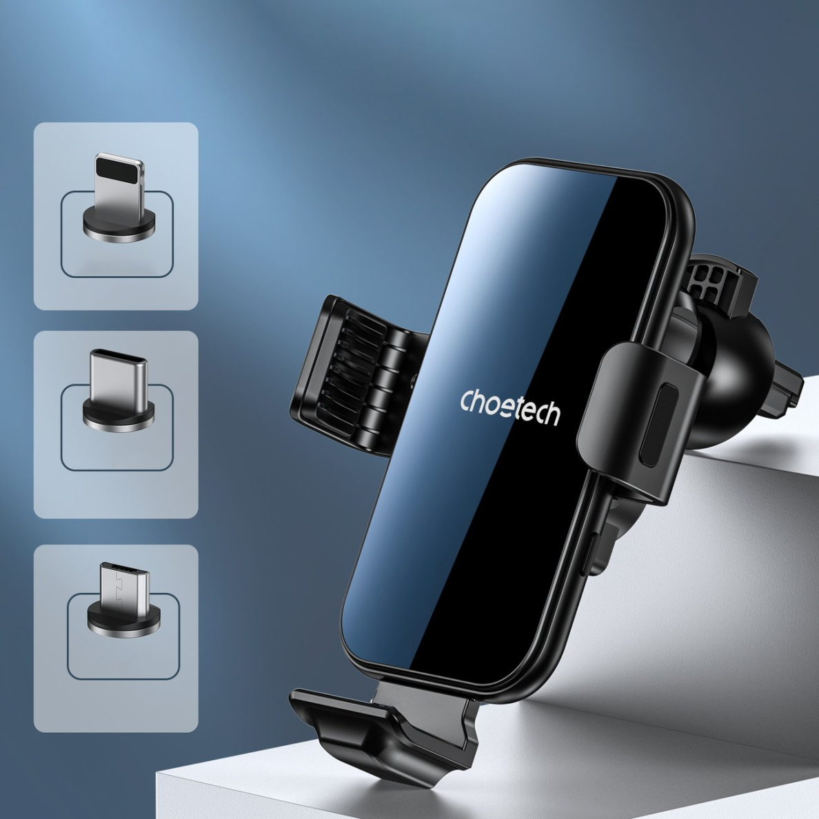 Laikiklis Choetech induction charger with holder + magnetic tips Juodas (T201-F) 7 Laikiklis Choetech induction charger with holder + magnetic tips Juodas (T201-F) 7