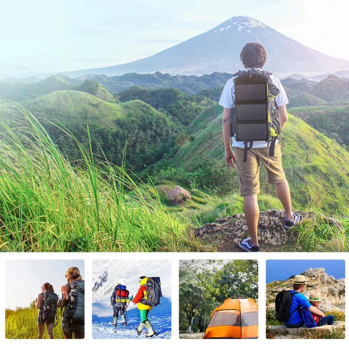 Saulės įkroviklis Choetech SC001 sulankstomas 19 W 2 × USB-A – juodas 14 Saulės įkroviklis Choetech SC001 sulankstomas 19 W 2 × USB-A – juodas 14