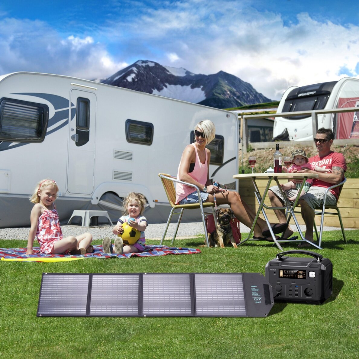 Choetech solar charger 100W foldable 2x USB 1x USB C PD QC Juodas (SC009-V2) 8 Choetech solar charger 100W foldable 2x USB 1x USB C PD QC Juodas (SC009-V2) 8