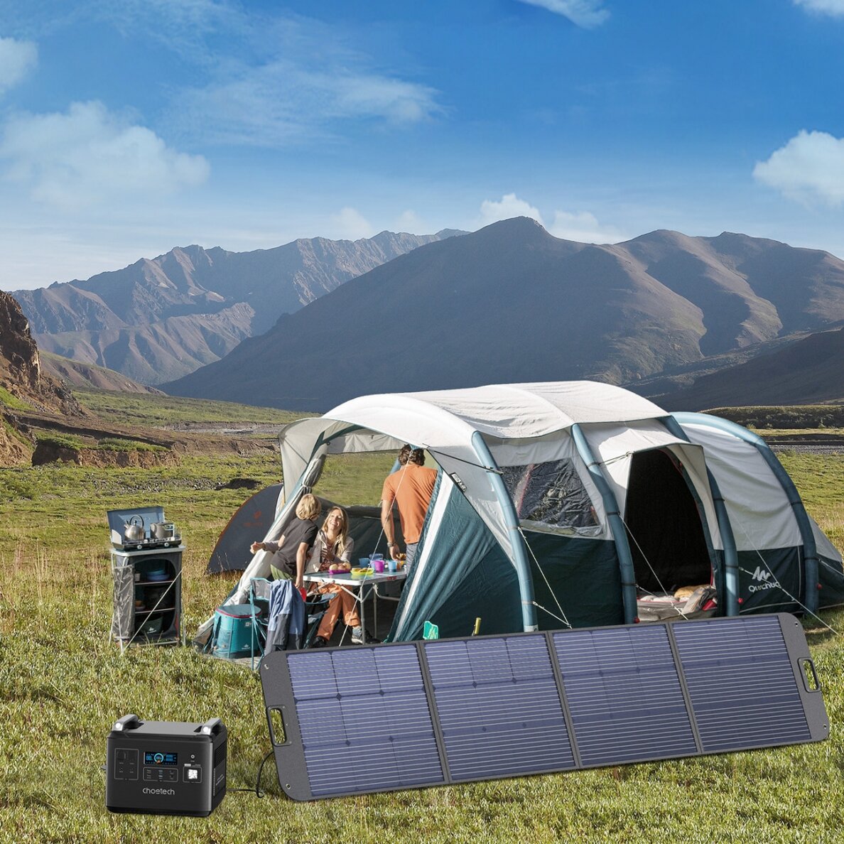 Choetech solar charger 200W portable solar panel Juodas (SC011) 6 Choetech solar charger 200W portable solar panel Juodas (SC011) 6