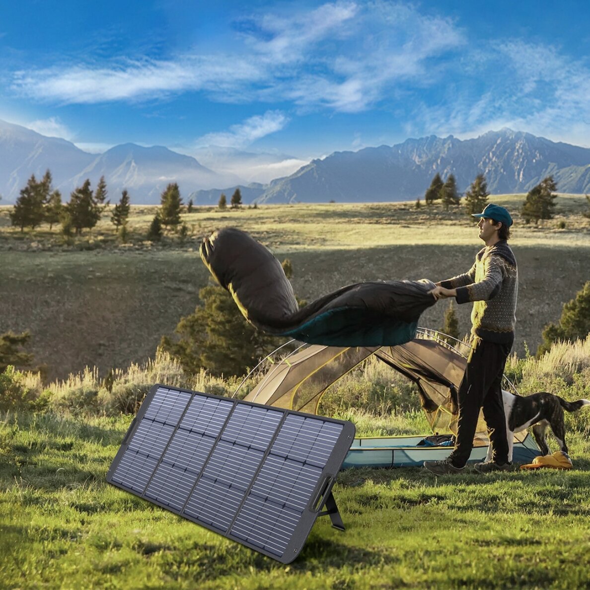 Choetech solar charger 200W portable solar panel Juodas (SC011) 7 Choetech solar charger 200W portable solar panel Juodas (SC011) 7