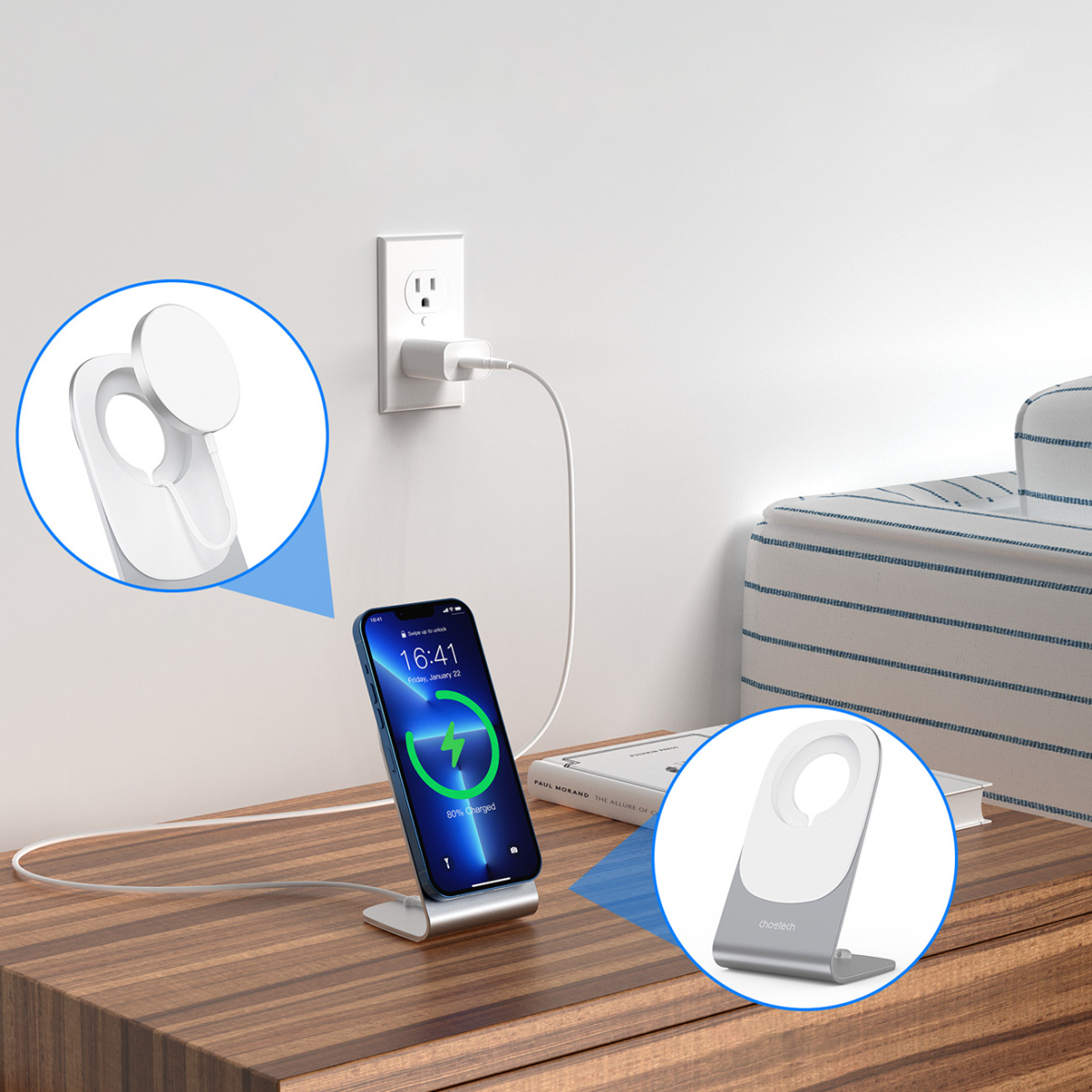 Choetech T585-F 3in1 Magnetic wireless charger station for iPhone 12/13/14 series,AirPods Pro and iwatch charger Black 7 Choetech T585-F 3in1 Magnetic wireless charger station for iPhone 12/13/14 series,AirPods Pro and iwatch charger Black 7