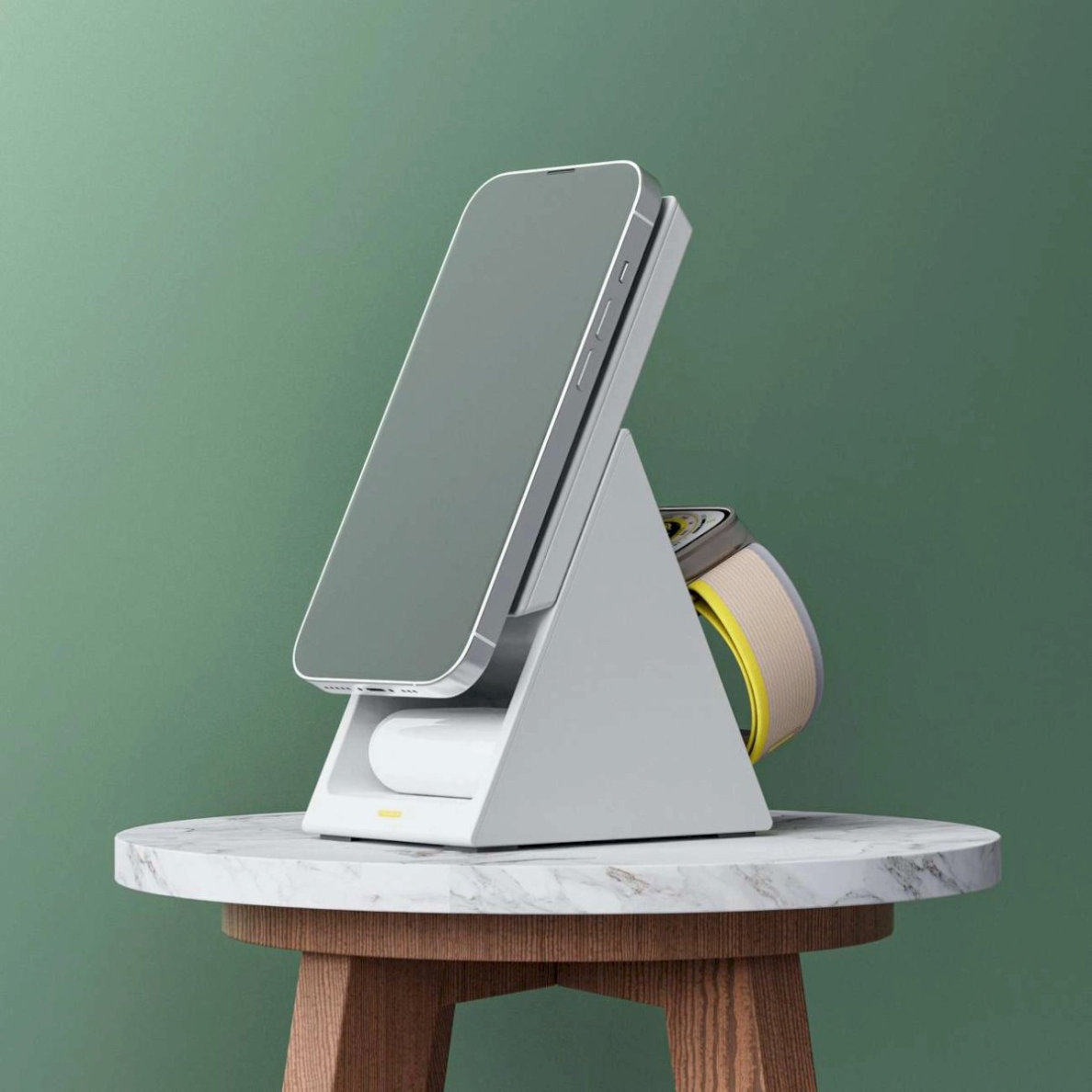 Choetech T600 15W 3in1 induction charging station - baltas 7 Choetech T600 15W 3in1 induction charging station - baltas 7