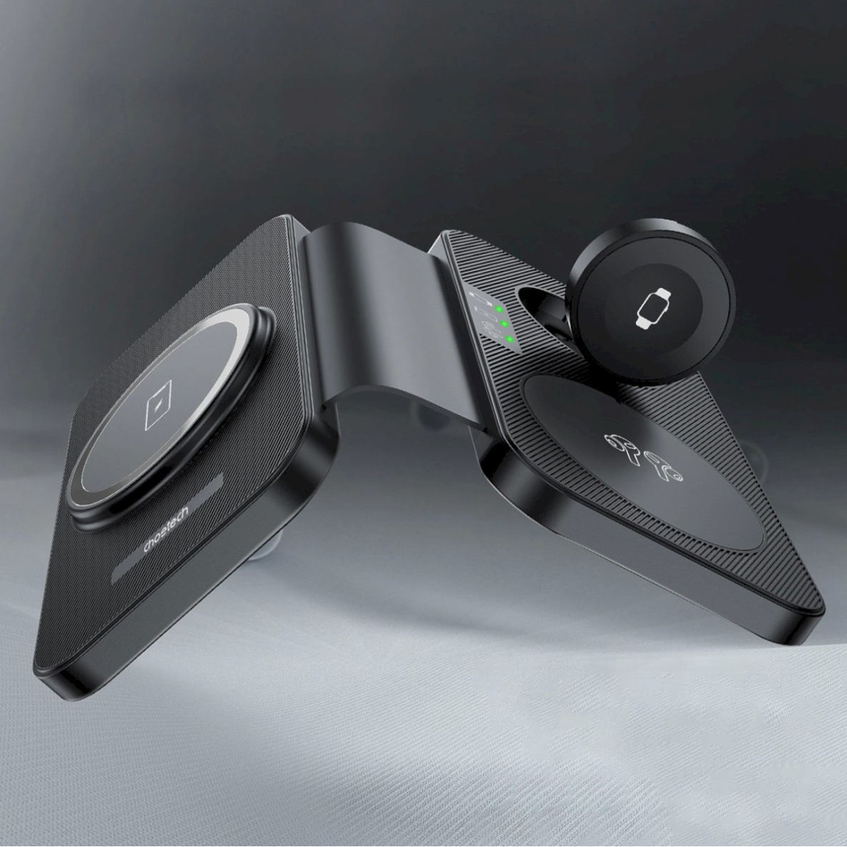 Choetech T616-F 3in1 belaidis įkroviklis suderinamas su Apple ir Samsung įrenginiais – juodas 3 Choetech T616-F 3in1 belaidis įkroviklis suderinamas su Apple ir Samsung įrenginiais – juodas 3