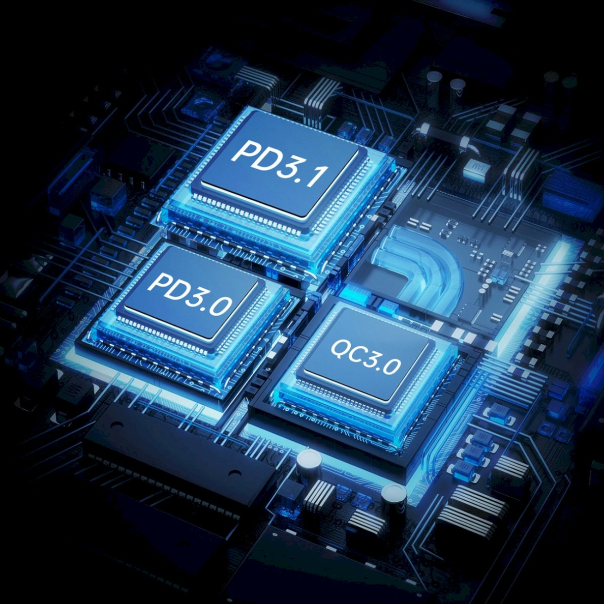 Choetech TC0024 automobilinis įkroviklis 160W 2x USB-C PD 3.1 + 1x USB-A – juodas 4 Choetech TC0024 automobilinis įkroviklis 160W 2x USB-C PD 3.1 + 1x USB-A – juodas 4