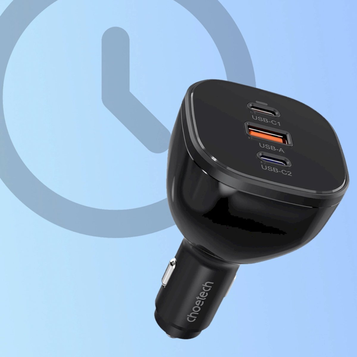 Choetech TC0024 automobilinis įkroviklis 160W 2x USB-C PD 3.1 + 1x USB-A – juodas 7 Choetech TC0024 automobilinis įkroviklis 160W 2x USB-C PD 3.1 + 1x USB-A – juodas 7
