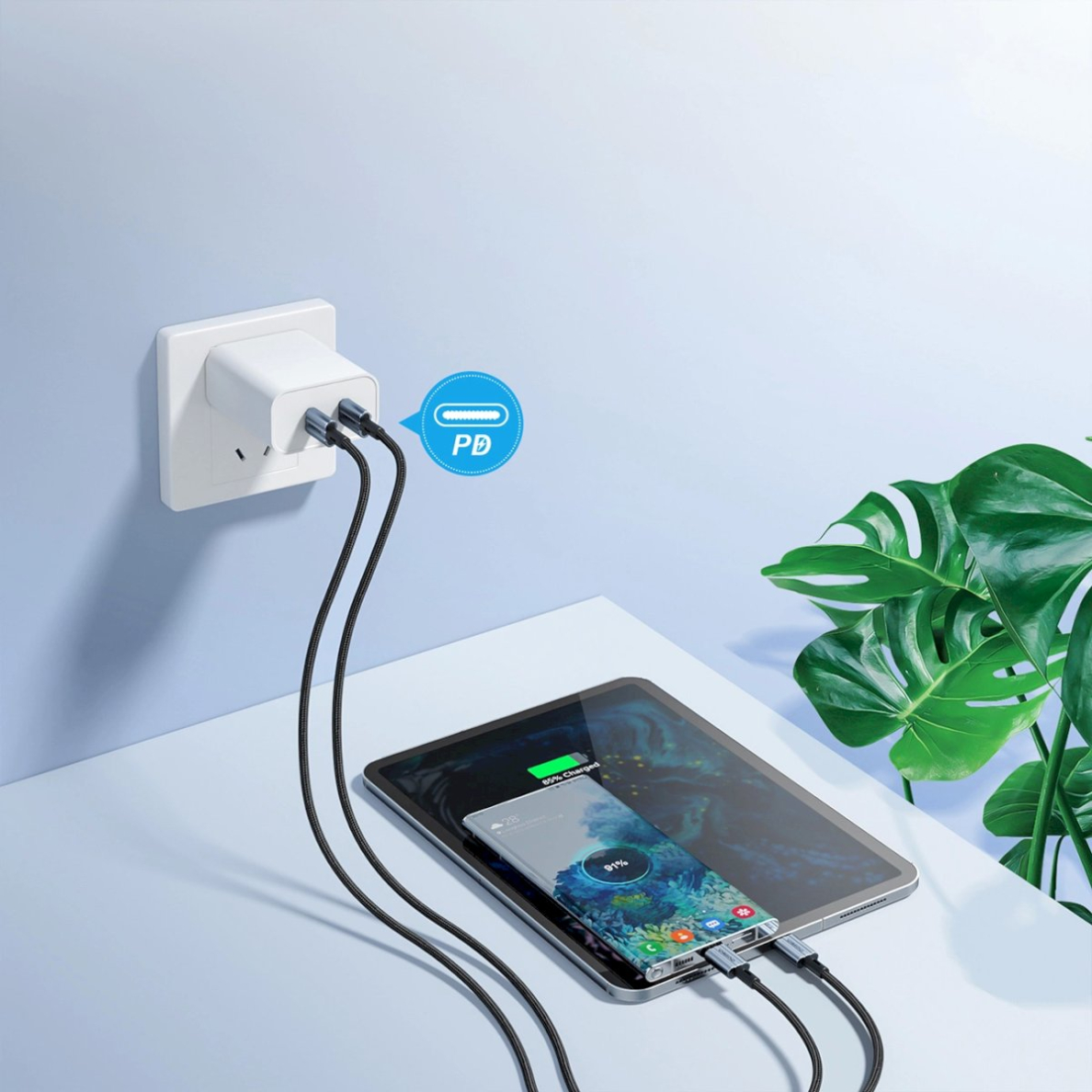 Choetech XCC-1014 USB-C / USB-C PD 60W kabelis – pilkas 6 Choetech XCC-1014 USB-C / USB-C PD 60W kabelis – pilkas 6