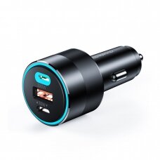 Choetech fast car charger 130W 2xUSB-C + USB-A Juodas (TC0011)
