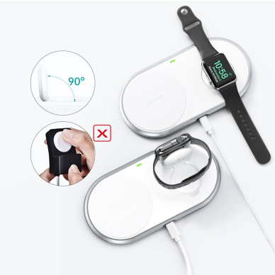 Choetech 2in1 Bevielis telefono ir Apple Watch įkroviklis (MFI) (T317) 1 Choetech 2in1 Bevielis telefono ir Apple Watch įkroviklis (MFI) (T317) 1