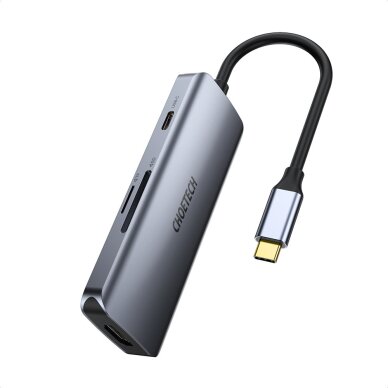 Akcija! Jungčių Daugintuvas Choetech 7in1 multifunctional USB Type C HUB - 3x USB 3.2 Gen 1 / SD ir TF atminties kortelės skaitytuvas / HDMI 4K 30Hz / USB Type C Pilkas (HUB-M19 gray) 1 Akcija! Jungčių Daugintuvas Choetech 7in1 multifunctional USB Type C HUB - 3x USB 3.2 Gen 1 / SD ir TF atminties kortelės skaitytuvas / HDMI 4K 30Hz / USB Type C Pilkas (HUB-M19 gray) 1
