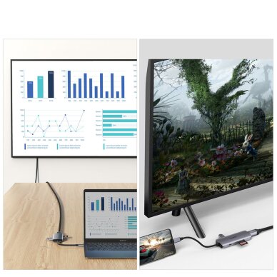Akcija! Jungčių Daugintuvas Choetech 7in1 multifunctional USB Type C HUB - 3x USB 3.2 Gen 1 / SD ir TF atminties kortelės skaitytuvas / HDMI 4K 30Hz / USB Type C Pilkas (HUB-M19 gray) 5 Akcija! Jungčių Daugintuvas Choetech 7in1 multifunctional USB Type C HUB - 3x USB 3.2 Gen 1 / SD ir TF atminties kortelės skaitytuvas / HDMI 4K 30Hz / USB Type C Pilkas (HUB-M19 gray) 5