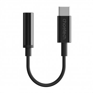 Choetech AUX003 USB-C / DC 3.5mm audio adapter - Juodas 1 Choetech AUX003 USB-C / DC 3.5mm audio adapter - Juodas 1
