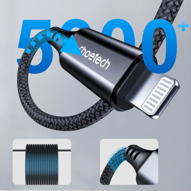 Choetech AUX007 Lightning / mini jack 3.5 mm kabelis 1 m – juodas 3 Choetech AUX007 Lightning / mini jack 3.5 mm kabelis 1 m – juodas 3