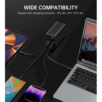 Choetech B635BK USB-A / USB-C Powerbank 22.5W 27000mAh – juodas 7