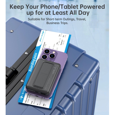 Choetech B662 belaidis MagSafe 5000mAh Powerbank – juodas 5 Choetech B662 belaidis MagSafe 5000mAh Powerbank – juodas 5